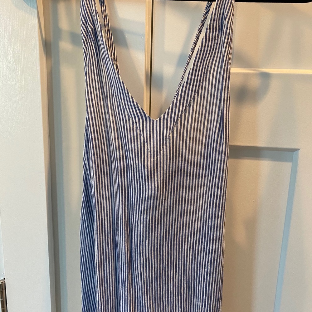 Blue and white stripe tank